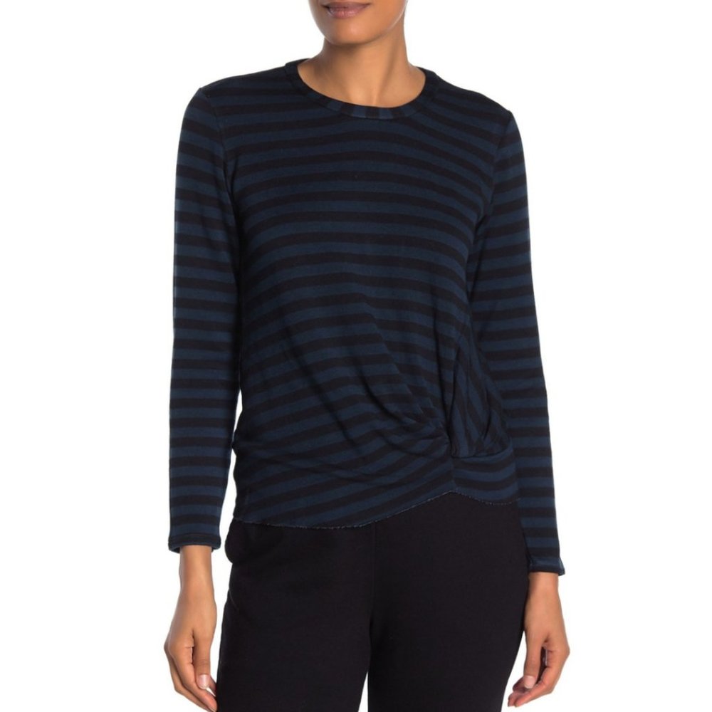 Stateside Striped Fleece Twist Pullover